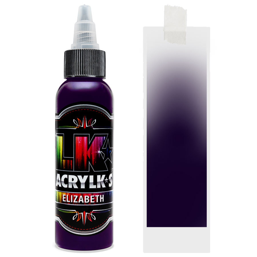 Liquid Kicks Acrylks Elizabeth - Violet LK ACRYLKS est la peinture ultime pour le cuir, la toile, le vinyle, le plastique, le métal, le papier, le bois et bien plus encore. Les LK ACRYLKS ont une valeur chromatique élevée et sont incroyablement faciles à mélanger. Les artistes aiment la passion