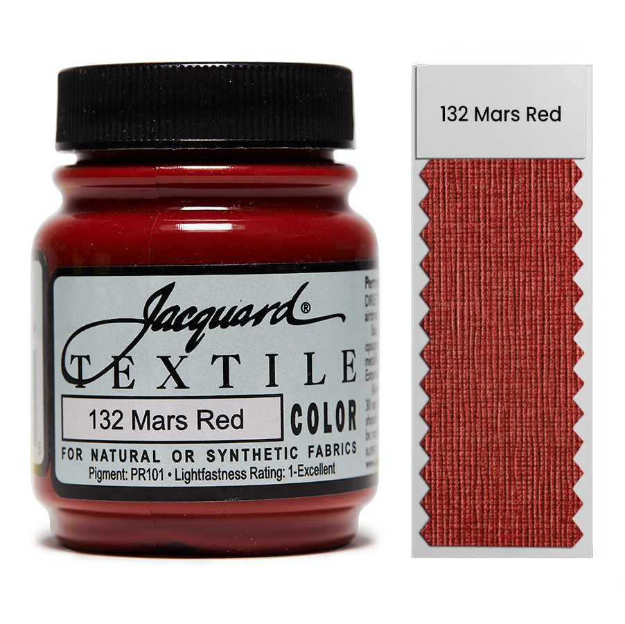 Jacquard Textile Color 132 Mars Red 67 ml Dose Jacquard Textile Color 132 Mars Red 67 ml mit Farbaufstrich, Stoffmalfarbe