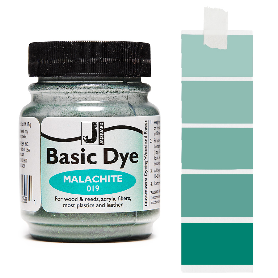 Jacquard Basic Dye 019 Malachite 14 g Dose Jacquard Basic Dye 019 Malachite 14 g mit Farbverlauf, für Polyacryl, Holz und Federn