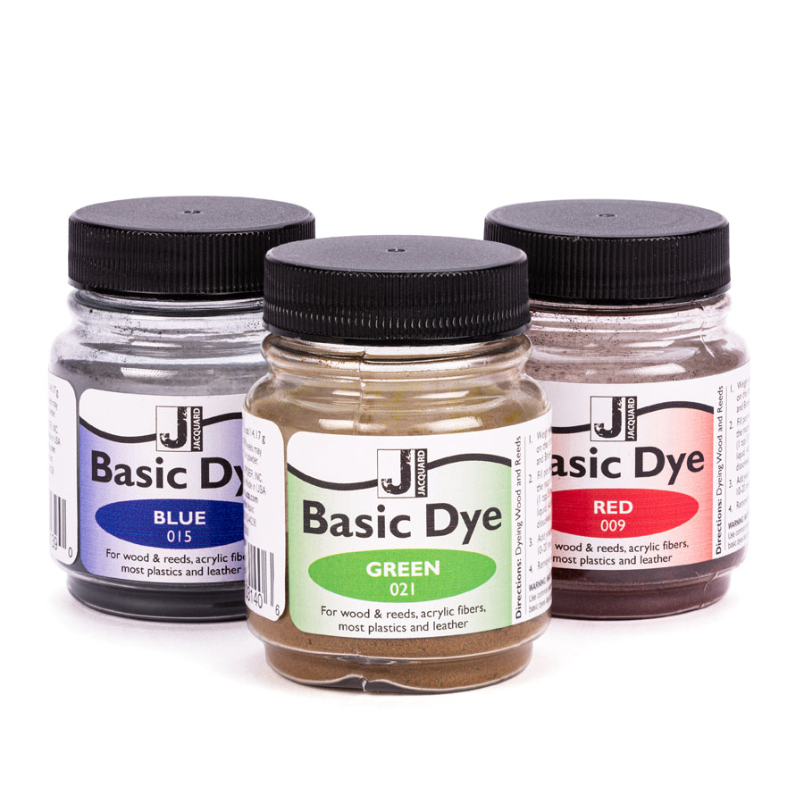Teinture Jacquard Basic Dye pour acrylique 14 g Trois pots Jacquard Basic Dye Blue, Green et Red