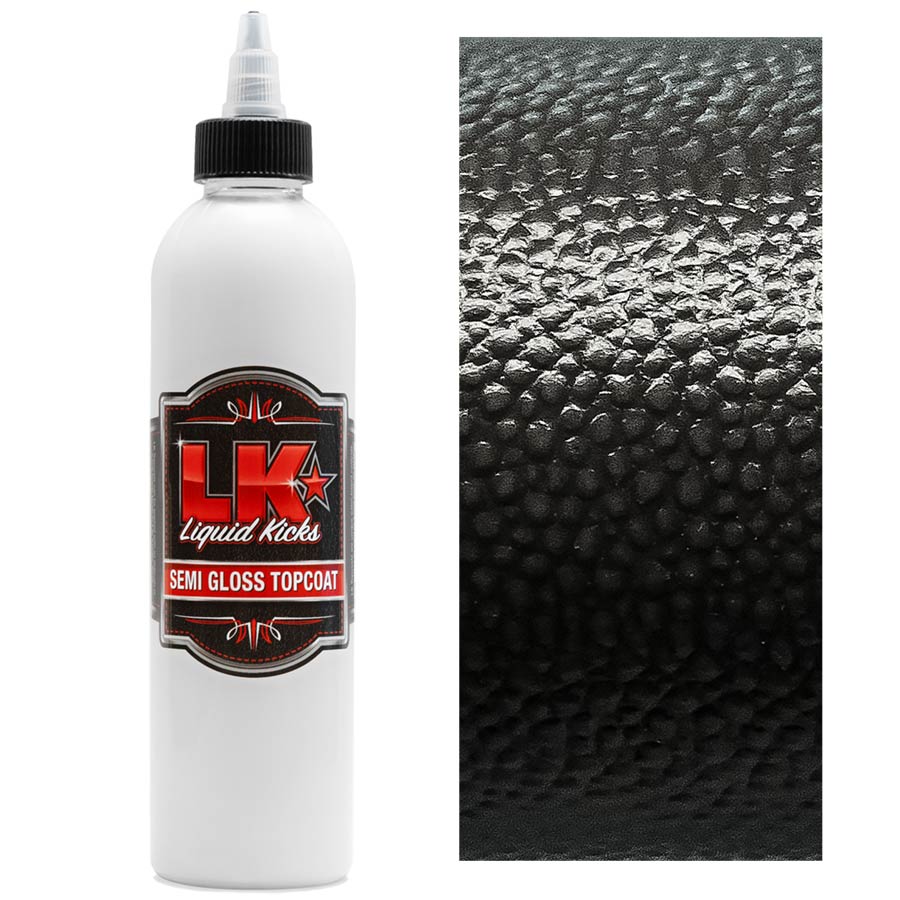 Liquid Kicks Semi Gloss Topcoat ist ein professioneller, hochelastischer, stark glänzender Decklack. Im Gegensatz zu herkömmlichen Glanzlacken bleibt das Gloss Finish elastisch und bricht nicht. Sie erhalten eine unglaublich edle Oberfläche.