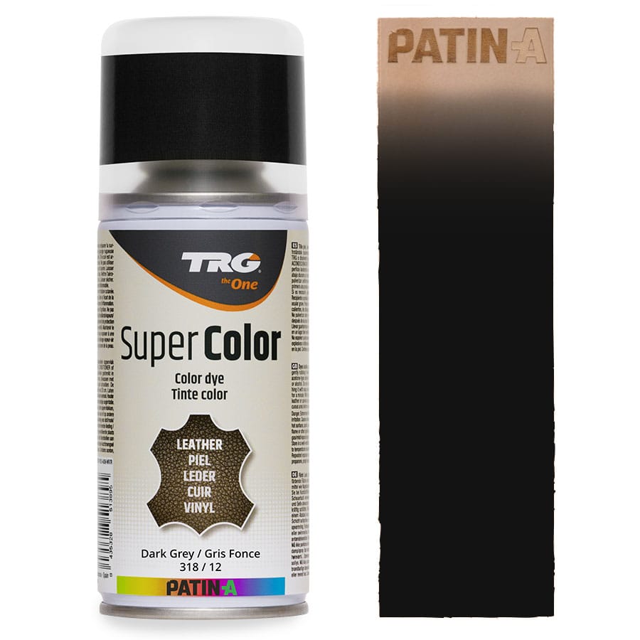 TRG SuperColor 318 Dark Grey TRG SuperColor Lederfarbspray Dark Grey 318 mit Farbmuster