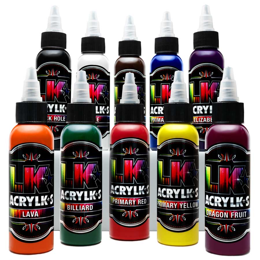 Peintures LK Acrylks Flacons de peinture acrylique LK Acrylks en plusieurs couleurs