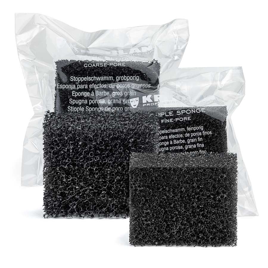 Stoppelschwamm Patinierschwamm Kryolan Stoppelschwämme ausgepackt und in der Verpackung