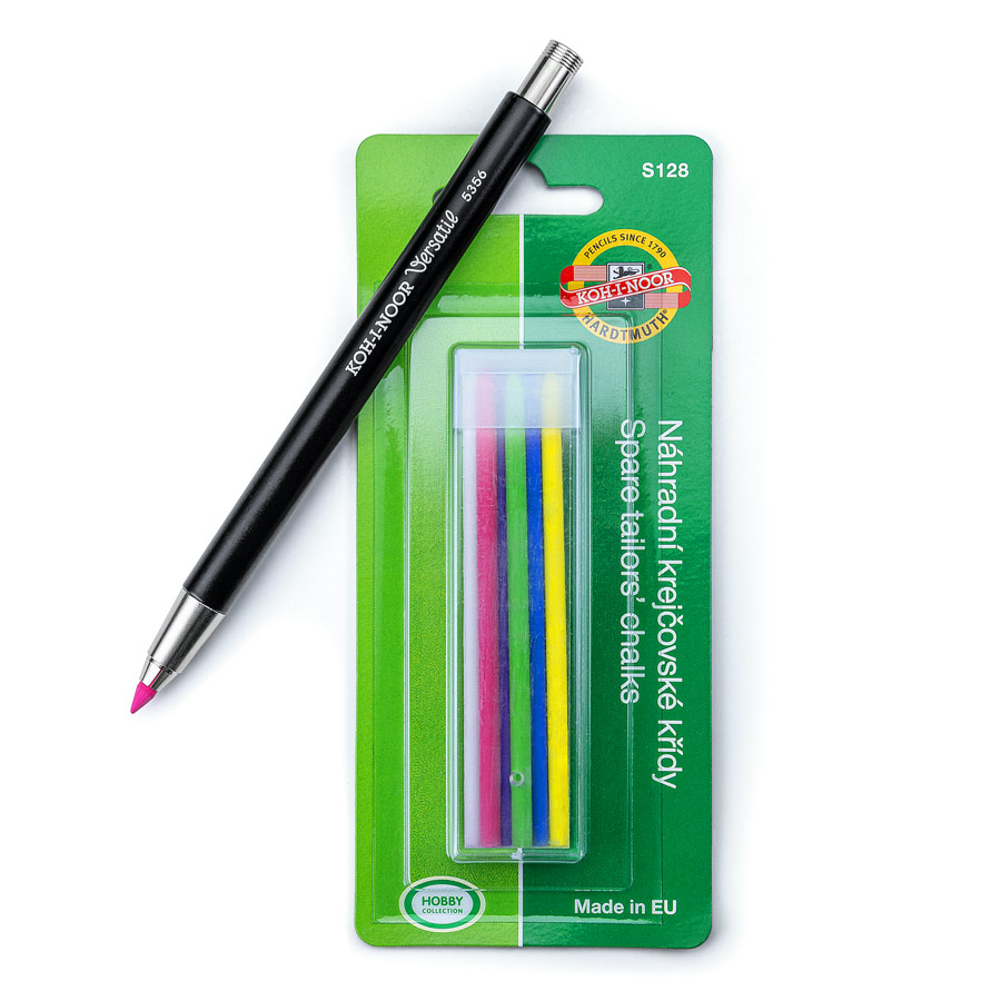 KOH-I-NOOR Schneiderkreide Druckstift mit Kreideminen KOH-I-NOOR Schneiderkreide Druckstift mit Minen in der Verpackung