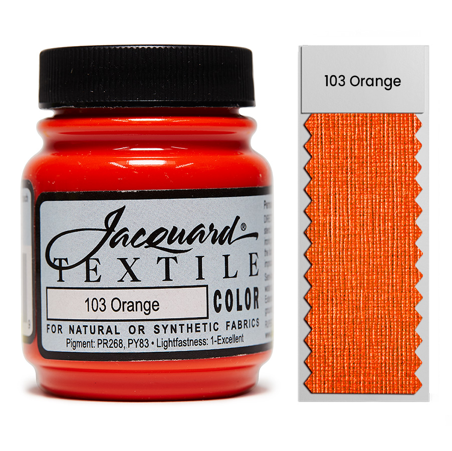Jacquard Textile Color 103 Orange 67 ml Dose Jacquard Textile Color 103 Orange 67 ml mit Farbaufstrich, Stoffmalfarbe