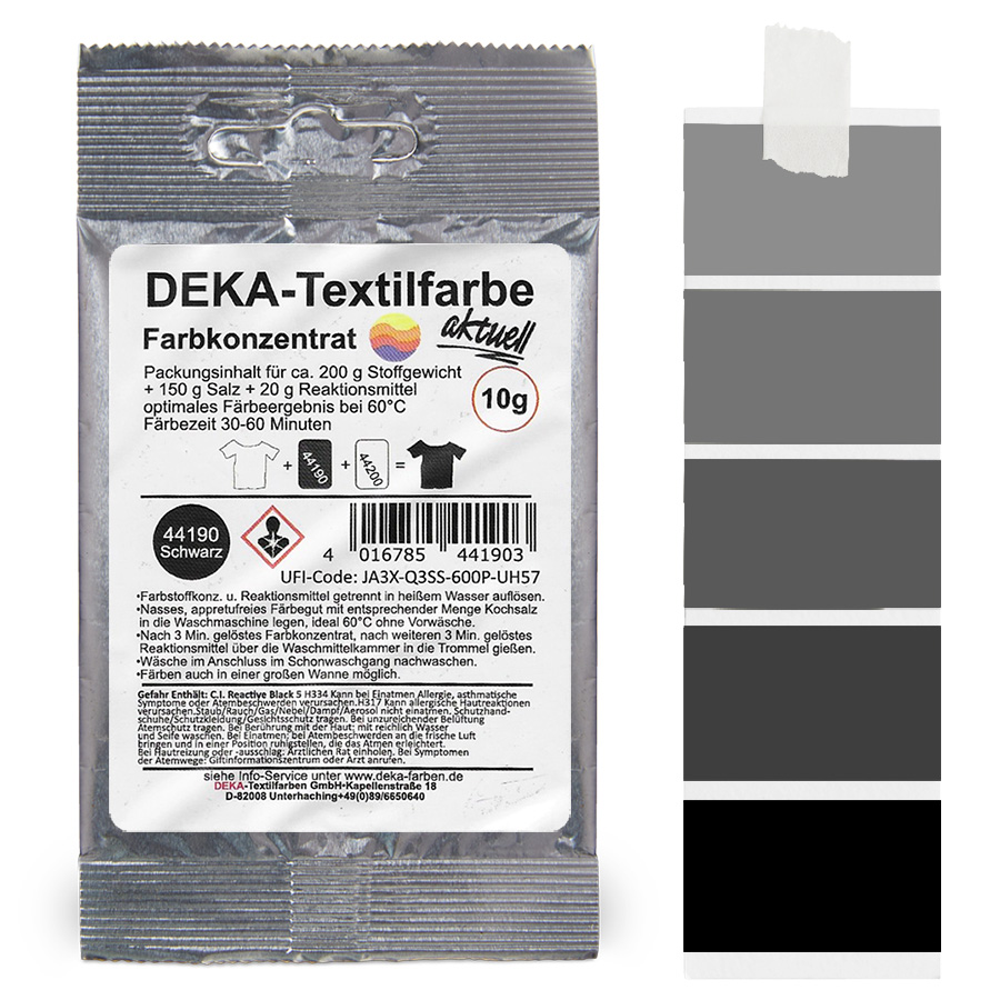 DEKA aktuell Schwarz 10 g Beutel DEKA aktuell Textilfarbe Schwarz 10 g mit Farbverlauf