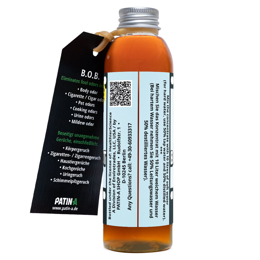 Body Odor Blockout - B.O.B.™ der beste Geruchsentferner für Kostüme gibt es jetzt als Konzentrat zum selbermischen. 150ml Konzentrat ergeben 10 Liter hocheffektiven Geruchsstopper