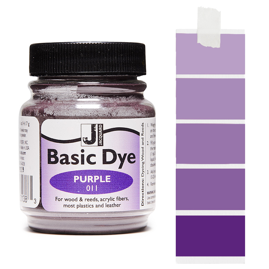 Jacquard Basic Dye 011 Purple 14 g Dose Jacquard Basic Dye 011 Purple 14 g mit Farbverlauf, für Polyacryl, Holz und Federn
