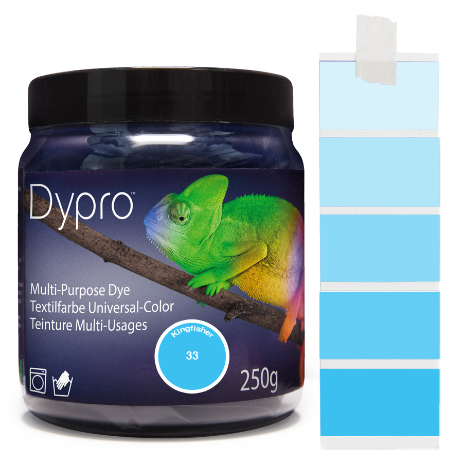 Dypro Kingfisher 250 g Dose Dypro Universal-Color Textilfarbe Kingfisher 250 g mit Farbverlauf