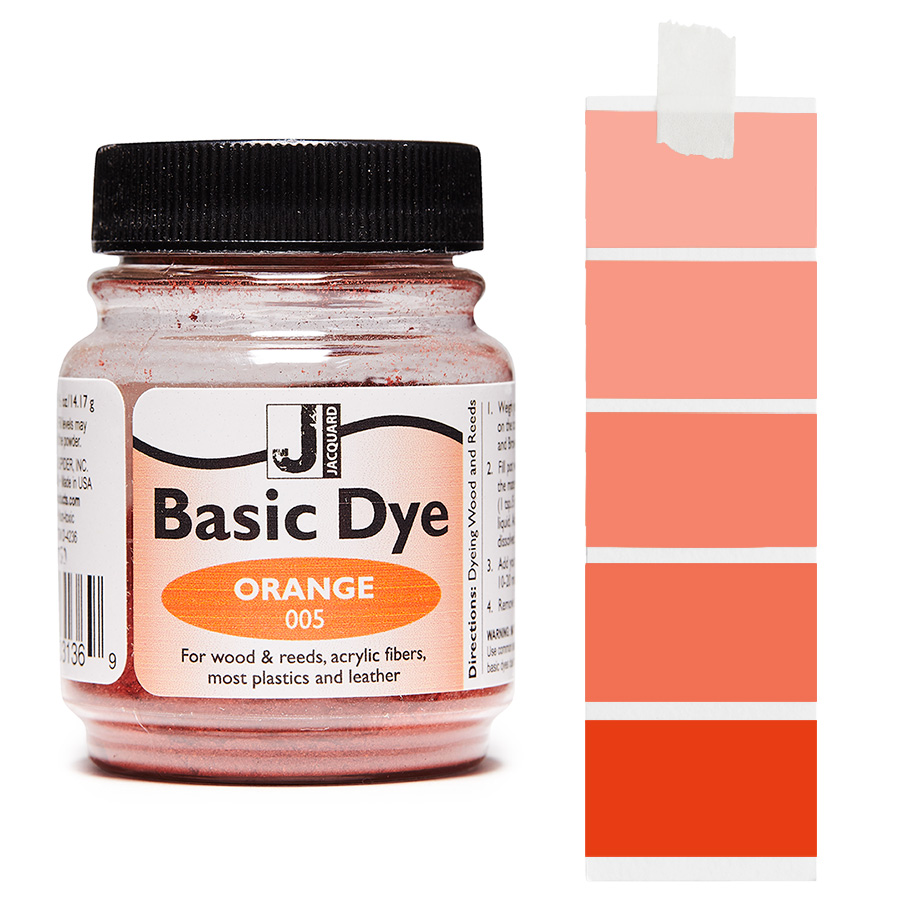 Jacquard Basic Dye 005 Orange 14 g Dose Jacquard Basic Dye 005 Orange 14 g mit Farbverlauf, für Polyacryl, Holz und Federn