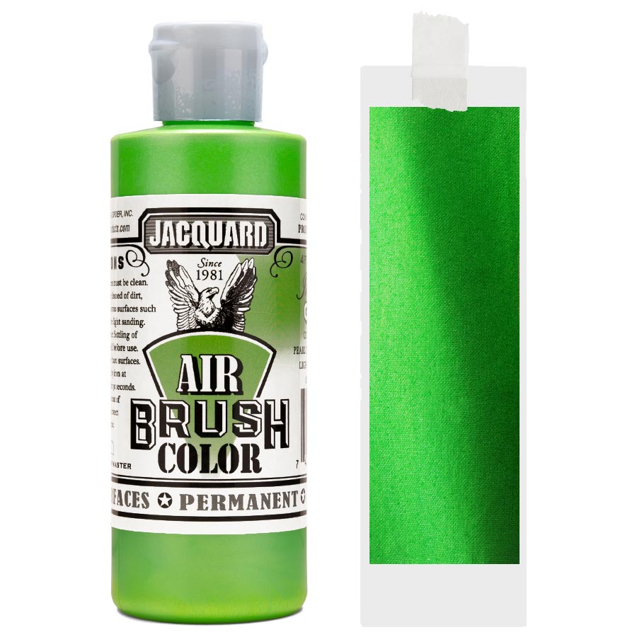 Jacquard Airbrush Irisierend 603 Green Flasche Jacquard Airbrush Color Irisierend 603 Green mit Farbmuster