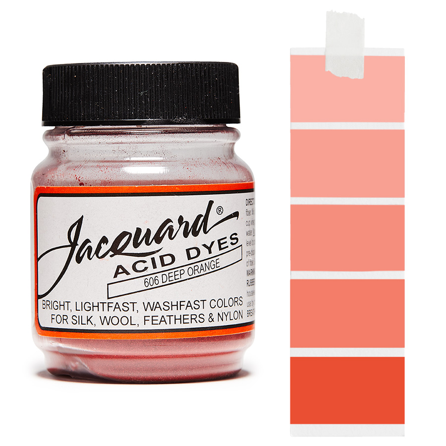 Jacquard Acid Dye 606 Deep Orange 14 g Dose Jacquard Acid Dye 606 Deep Orange 14 g mit Farbverlauf für Wolle und Seide