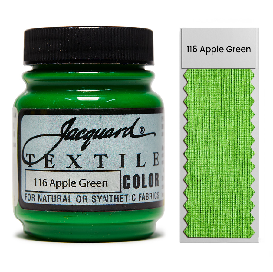 Jacquard Textile Color 116 Apple Green 67 ml Dose Jacquard Textile Color 116 Apple Green 67 ml mit Farbaufstrich, Stoffmalfarbe