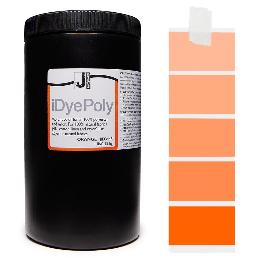 Jacquard iDye Poly 448 Orange 450 g Pot Jacquard iDye Poly 448 Orange 450 g avec dégradé, teinture pour polyester