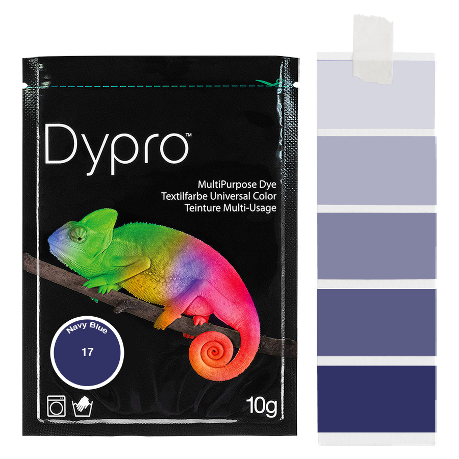 Dypro Navy Blue 10 g Beutel Dypro Universal-Color Textilfarbe Navy Blue 10 g mit Farbverlauf