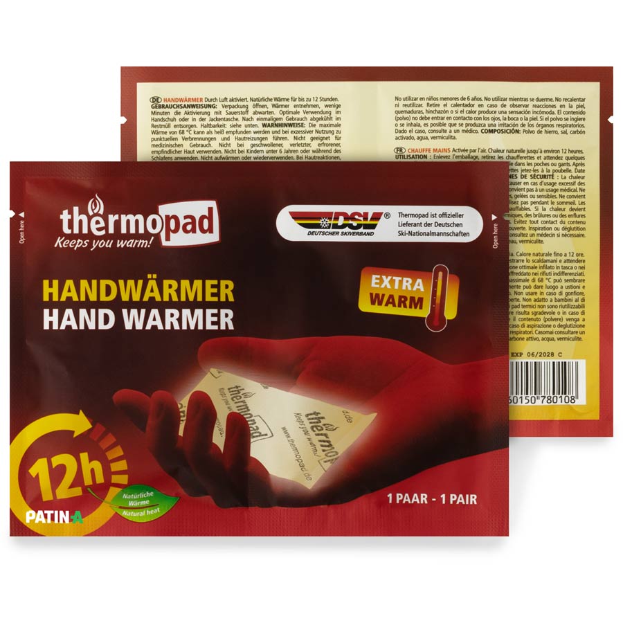 Chauffe-mains Thermopad pour une chaleur agréable dans les poches et les gants Lot pratique de deux