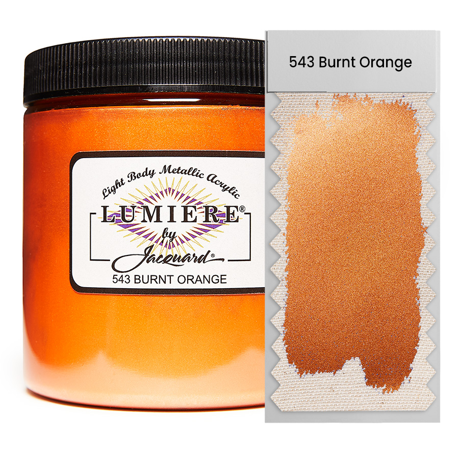 Jacquard Lumiere 543 Burnt Orange 236 ml Dose Jacquard Lumiere 543 Burnt Orange 236 ml mit Farbaufstrich, Metallic- und Perlglanzfarbe