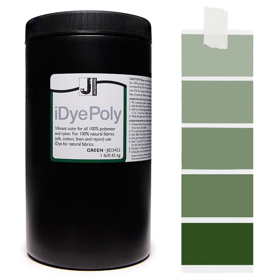 Jacquard iDye Poly 452 Green 450 g Pot Jacquard iDye Poly 452 Green 450 g avec dégradé, teinture pour polyester