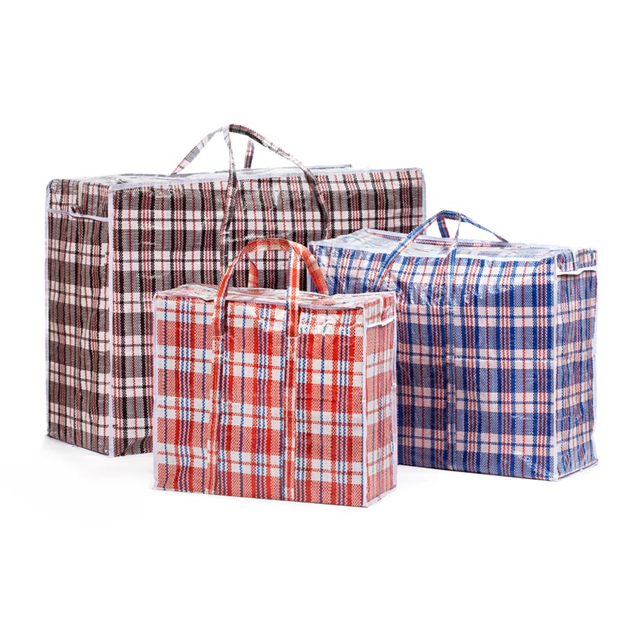 Gewebte Karo-Tasche Drei gewebte Karo-Taschen in den Größen L, XL und XXL