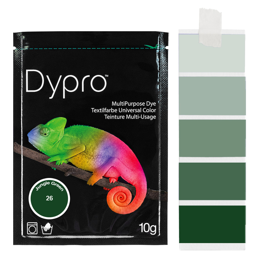 Dypro Jungle Green 10 g Beutel Dypro Universal-Color Textilfarbe Jungle Green 10 g mit Farbverlauf