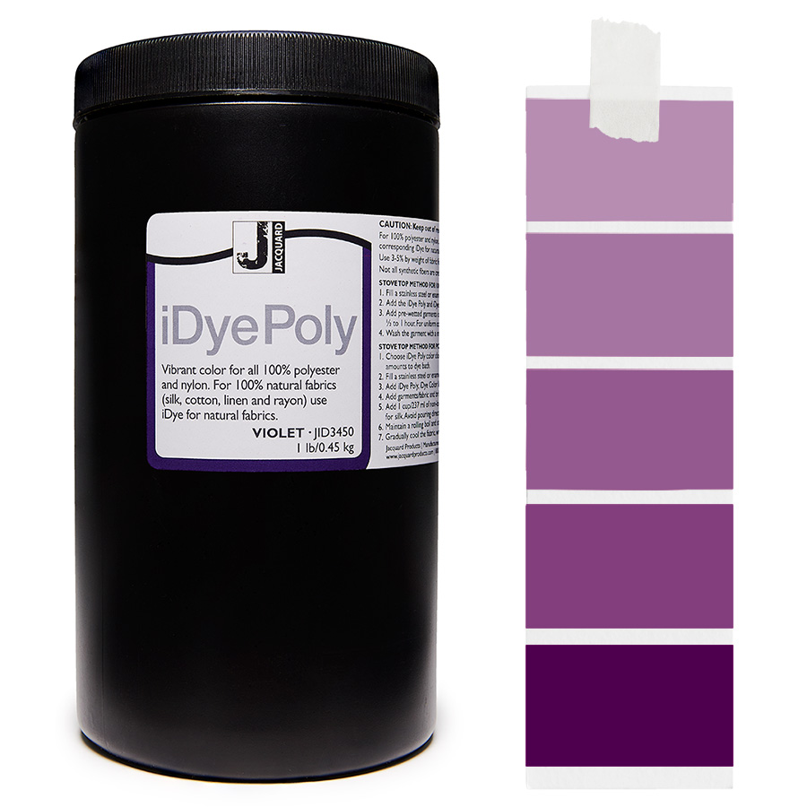 Jacquard iDye Poly 450 Violet 450 g Pot Jacquard iDye Poly 450 Violet 450 g avec dégradé, teinture pour polyester