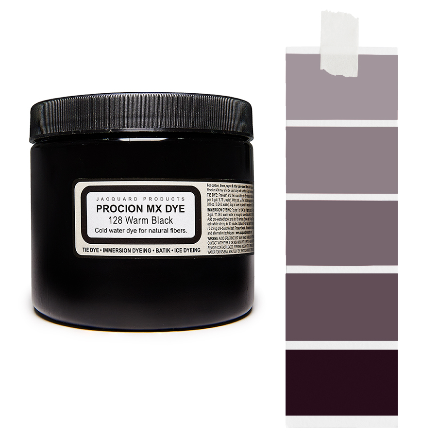 Jacquard Procion MX 128 Warm Black 227 g Dose Jacquard Procion MX 128 Warm Black 227 g mit Farbverlauf, Kaltwasser-Textilfarbe