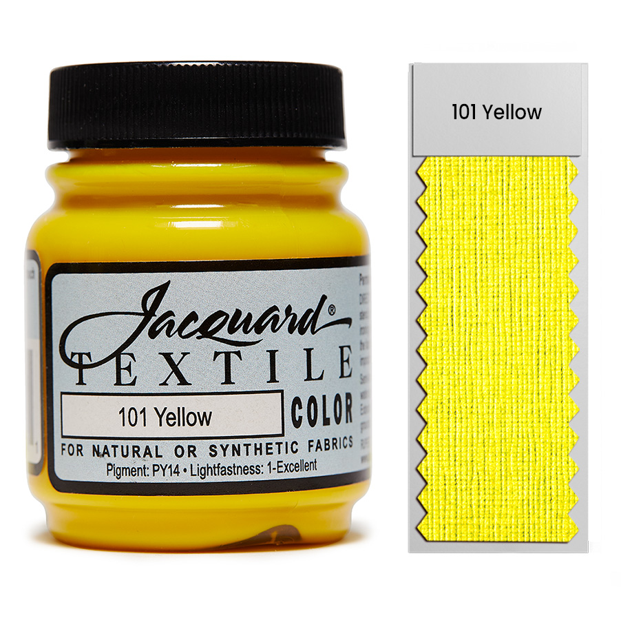 Jacquard Textile Color 101 Yellow 67 ml Dose Jacquard Textile Color 101 Yellow 67 ml mit Farbaufstrich, Stoffmalfarbe