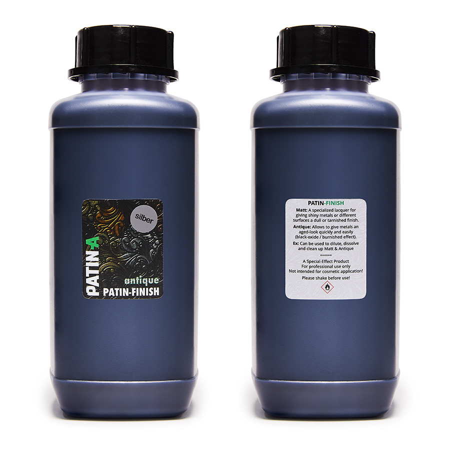 Mit PATIN-FINISH 'antique' können Metalle ganz schnell und einfach patiniert werden (geschwärzt/brüniert Optik)