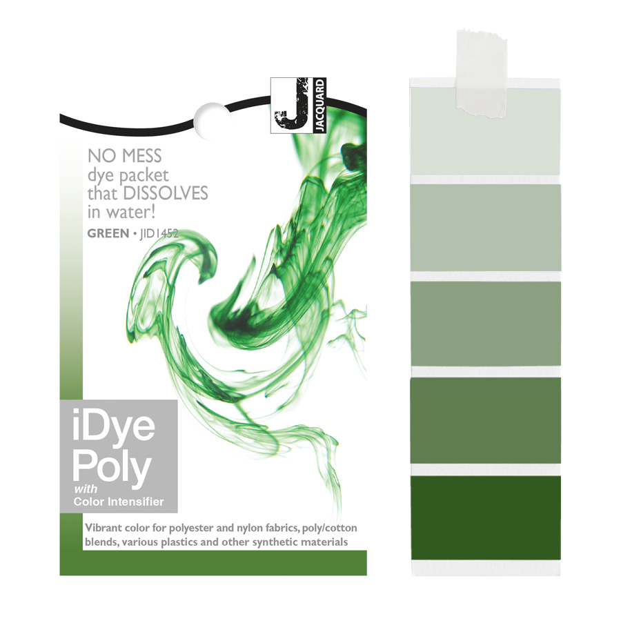 Jacquard iDye Poly 452 Green 14 g Packet of Jacquard iDye Poly 452 Green 14 g with colour gradient, polyester dye