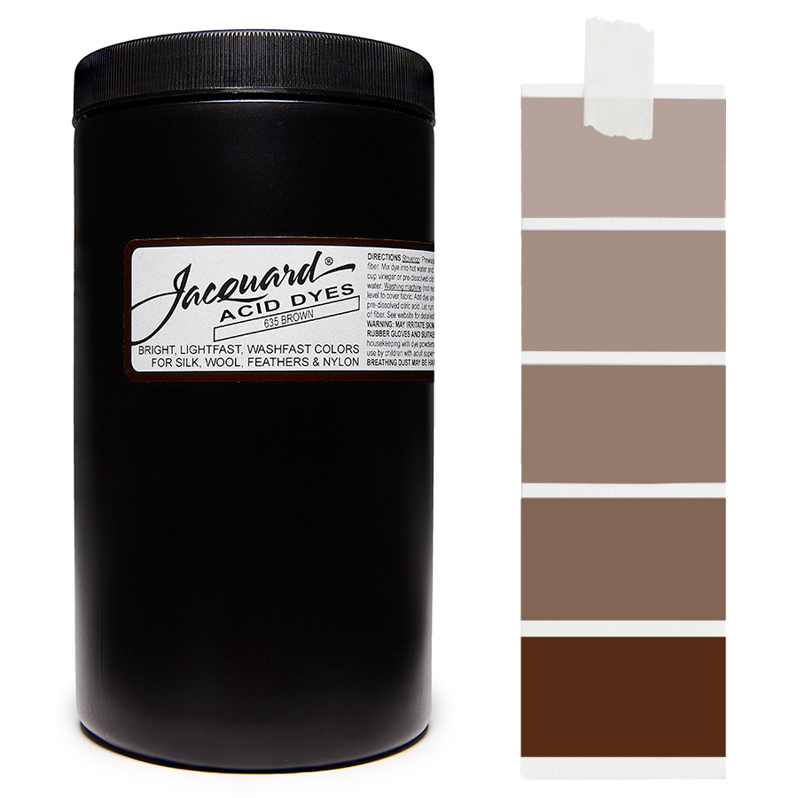 Brown 635 - Jacquard Acid Dye Textilfarbe - 450g - 1lb - leuchtende, neonfarbe, schnell waschende Farbe für Nylon, Seide, Wolle und Federn