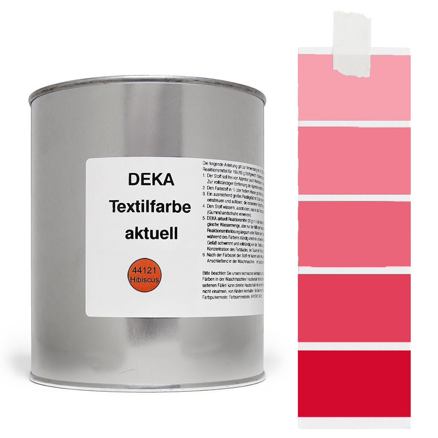 DEKA aktuell Hibiskus 500 g Dose DEKA aktuell Textilfarbe Hibiskus 500 g mit Farbverlauf