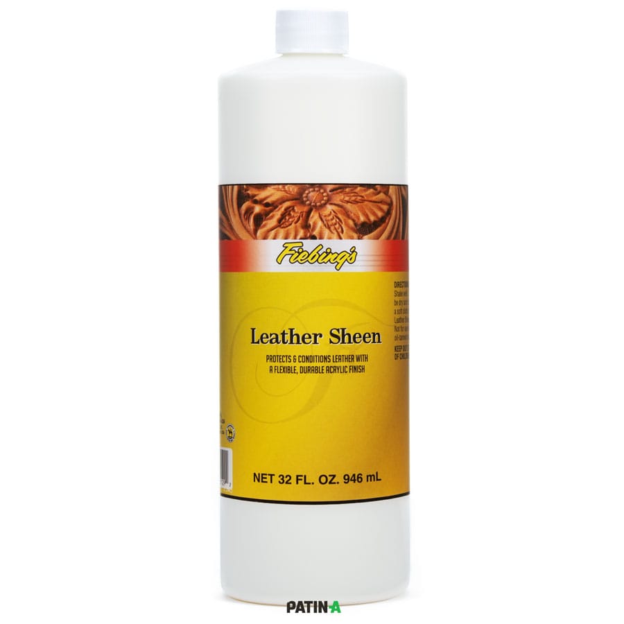 Fiebing’s Leather Sheen gives leather a beautiful sheen, protects it with its wax finish, and makes it water-repellent.