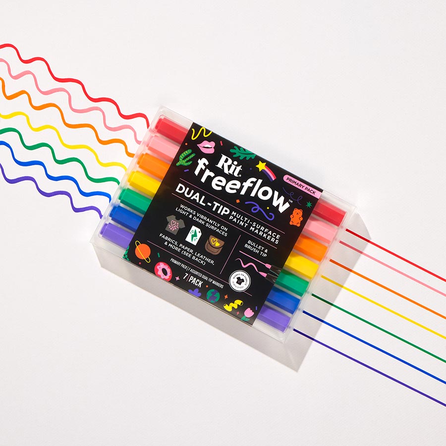 Rit Freeflow Textilmarker: Primary Pack (7er Set)