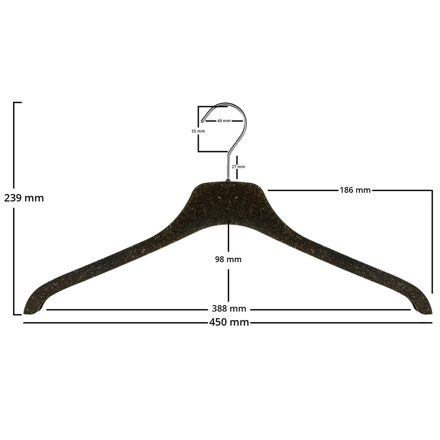Die Hemdenkleiderbügel mit einer Breite von 45cm sind ideal für Herrenhemden, leichte Jacken, einzelne Sakkos oder T-Shirts.