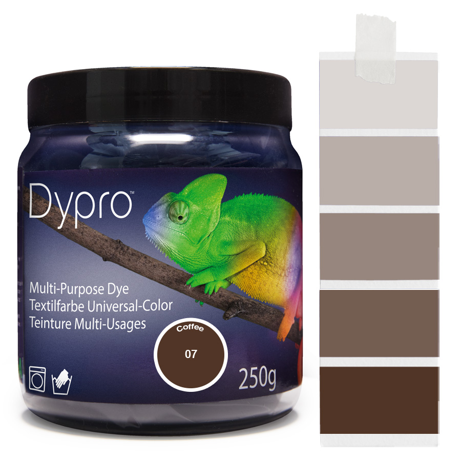 Dypro Coffee 250 g Dose Dypro Universal-Color Textilfarbe Coffee 250 g mit Farbverlauf