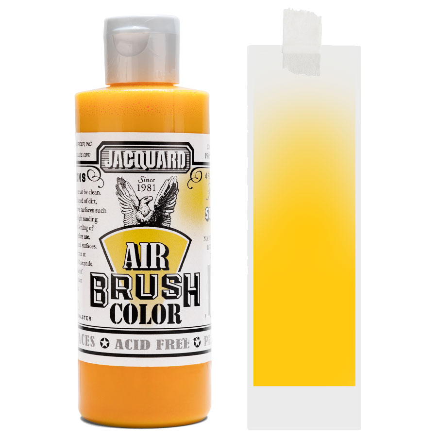 Jacquard Airbrush Fluoreszierend 407 Sunburst Flasche Jacquard Airbrush Color Fluoreszierend 407 Sunburst mit Farbmuster