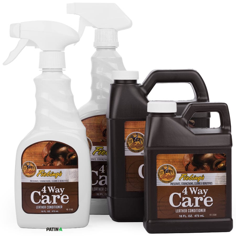 Fiebings 4-in-1 leather care: cleans, nourishes, protects, and waterproofs leather in just one step