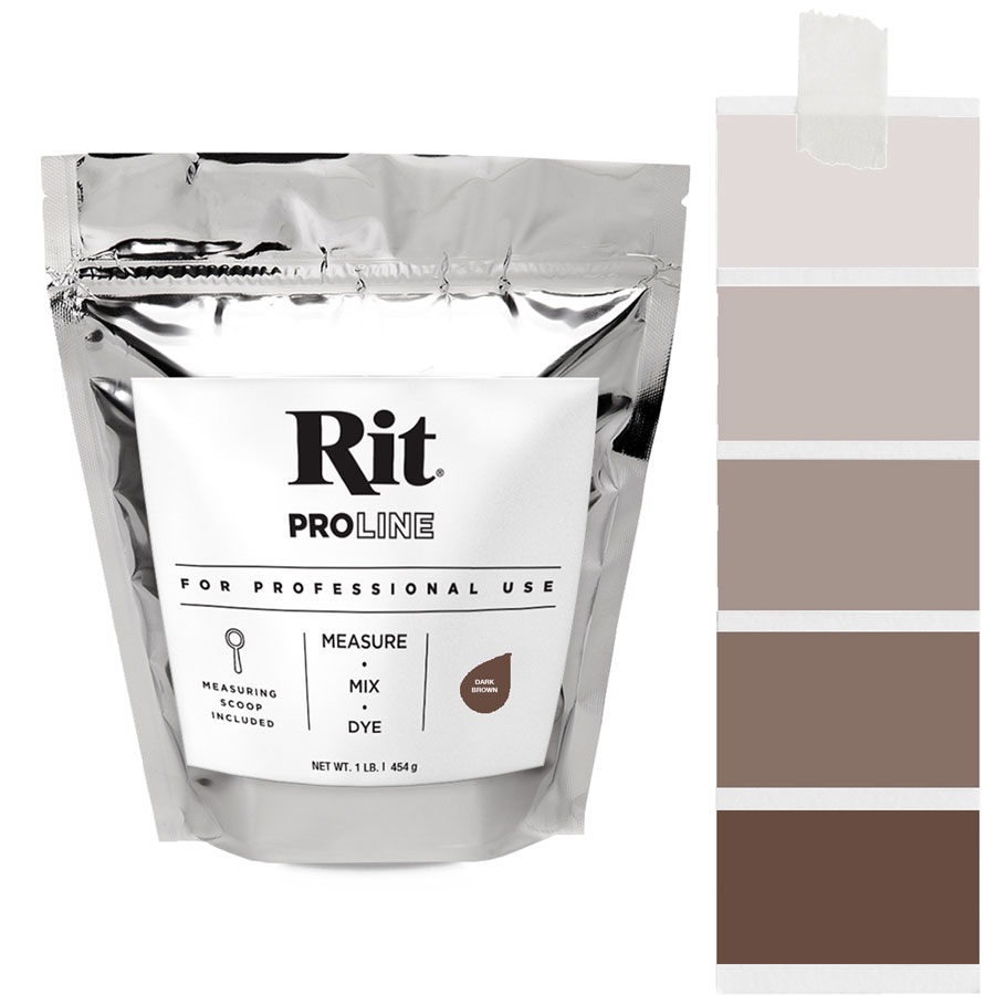 Rit ProLine Dark Brown 454 g Beutel Rit ProLine Universal-Textilfarbe Dark Brown 454 g mit Farbverlauf
