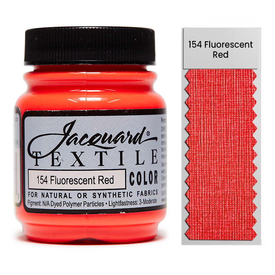 Jacquard Textile Color 154 Fluorescent Red 67 ml Dose Jacquard Textile Color 154 Fluorescent Red 67 ml mit Farbaufstrich, Stoffmalfarbe