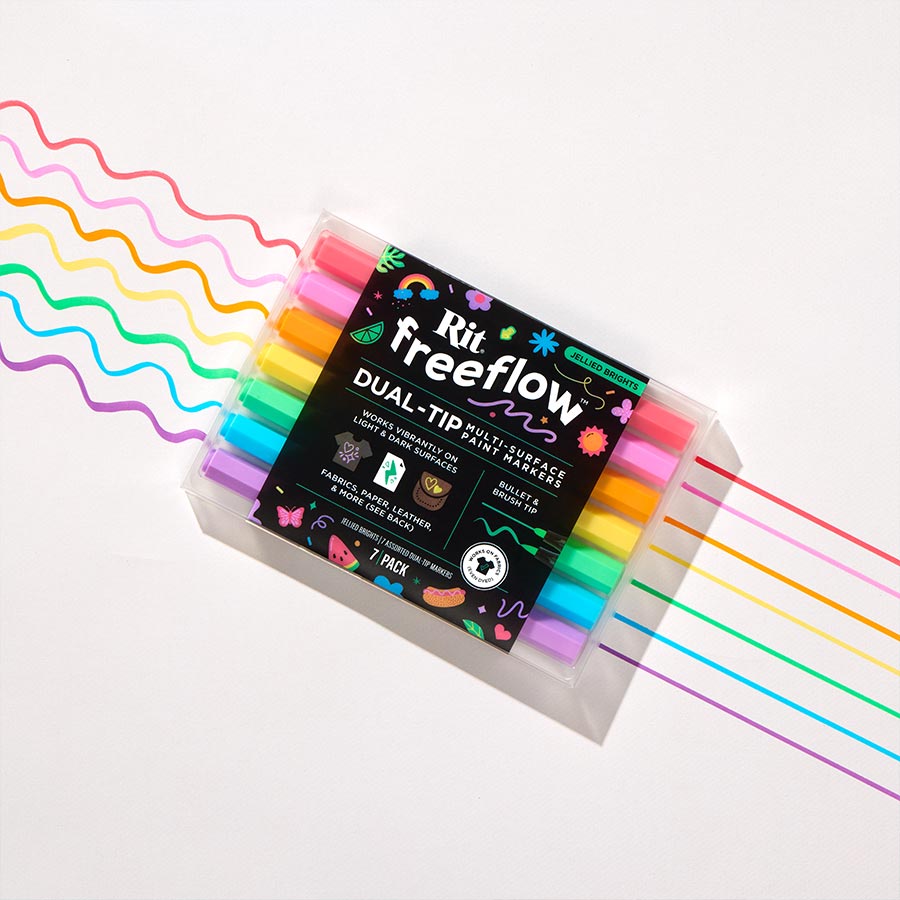 Rit Freeflow Textilmarker: Jellied Brights Set (7er)