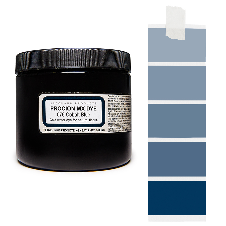 Jacquard Procion MX 076 Cobalt Blue 227 g Dose Jacquard Procion MX 076 Cobalt Blue 227 g mit Farbverlauf, Kaltwasser-Textilfarbe