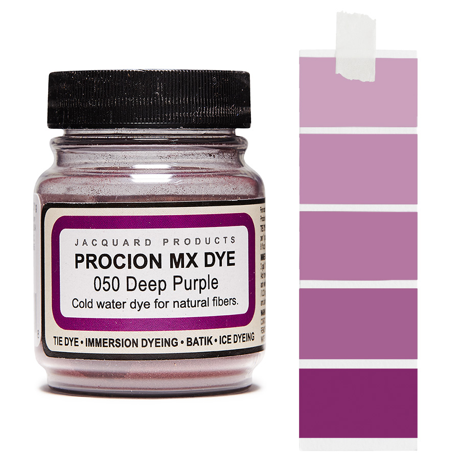 Jacquard Procion MX 050 Deep Purple 18,7 g Dose Jacquard Procion MX 050 Deep Purple 18,7 g mit Farbverlauf, Kaltwasser-Textilfarbe