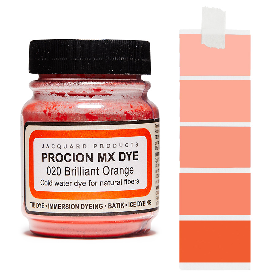 Jacquard Procion MX 020 Brilliant Orange 18,7 g Dose Jacquard Procion MX 020 Brilliant Orange 18,7 g mit Farbverlauf, Kaltwasser-Textilfarbe