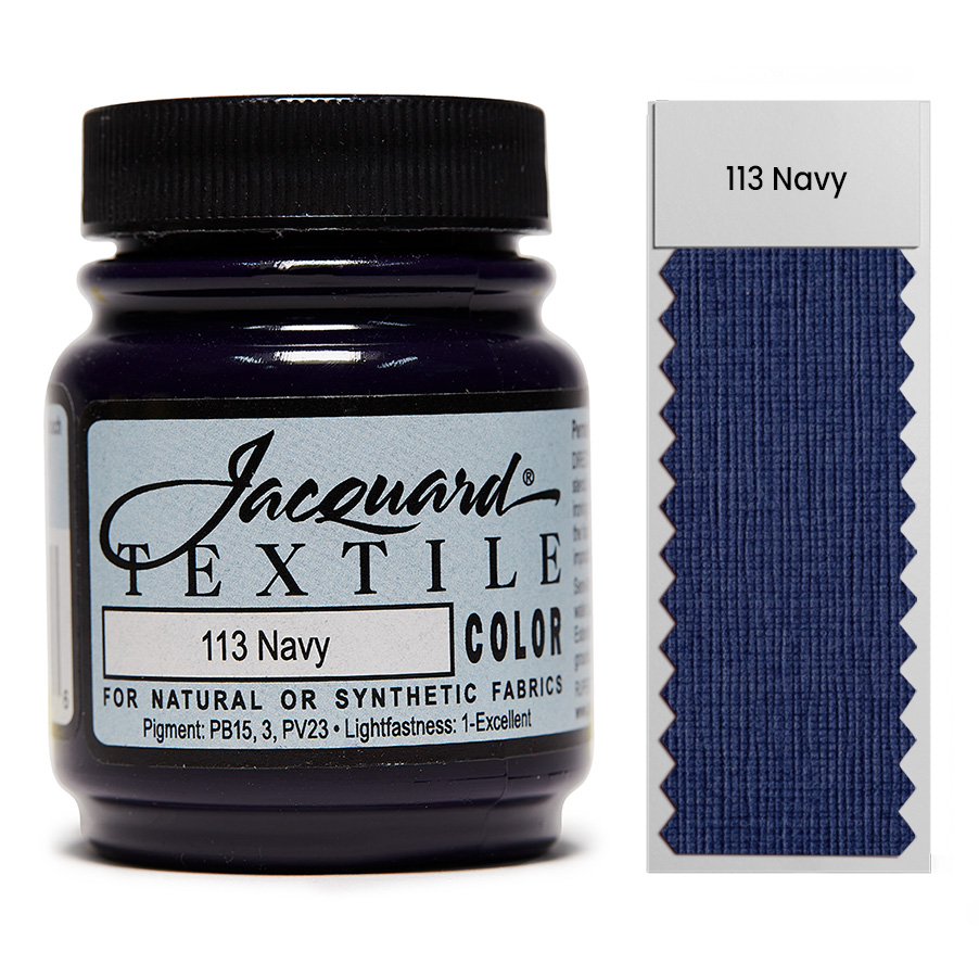 Jacquard Textile Color 113 Navy 67 ml Dose Jacquard Textile Color 113 Navy 67 ml mit Farbaufstrich, Stoffmalfarbe