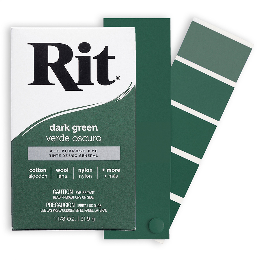 Rit All-Purpose Dye Dark Green Schachtel Rit All-Purpose Dye Pulver Dark Green 31,9 g mit Farbverlauf