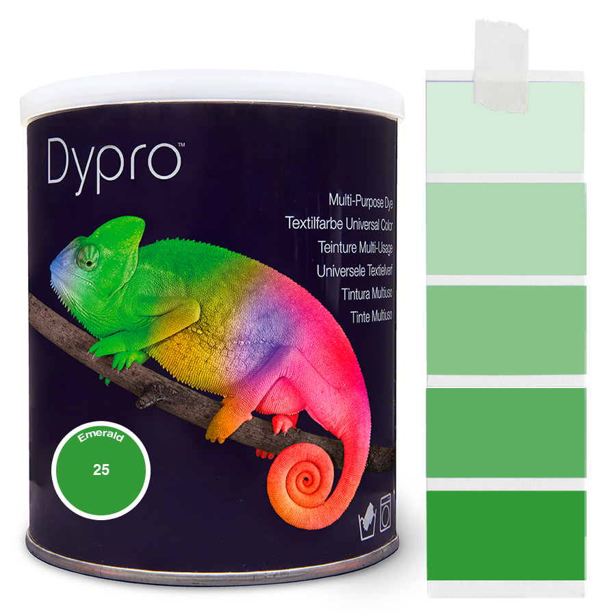 Dypro (Dylon) Textilfarben sind die am stärksten pigmentierten Textilfarben mit intensiven Farbtönen zum Färben von Polyamid/Nylon, Elasthan, Mischgewebe und Naturfasern.