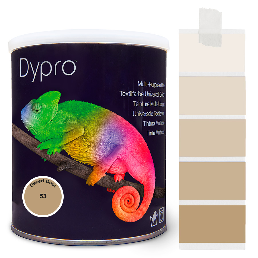 Dypro (Dylon) Textilfarben sind die am stärksten pigmentierten Textilfarben mit intensiven Farbtönen zum Färben von Polyamid/Nylon, Elasthan, Mischgewebe und Naturfasern.