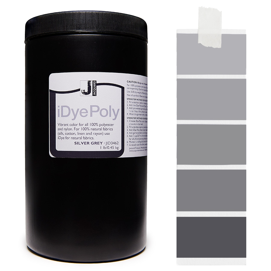 Jacquard iDye Poly 462 Silver Grey 450 g Pot Jacquard iDye Poly 462 Silver Grey 450 g avec dégradé, teinture pour polyester
