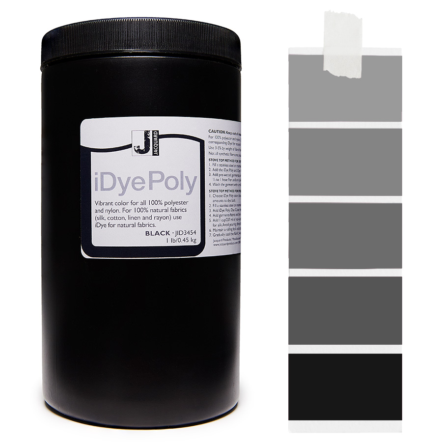 Jacquard iDye Poly 454 Black 450 g Pot Jacquard iDye Poly 454 Black 450 g avec dégradé, teinture pour polyester